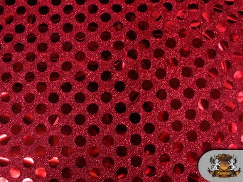 Червената кърпа в голям грах с пайети / ширина 44 инча / Продава се в насипно състояние