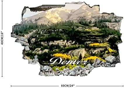 COCOKEN Американски Щата Колорадо в Денвър Живопис Изкуство Градски Пейзаж Денвър 3D Стенни Стикери Стенно Изкуство е Подвижна Постер
