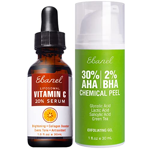 Набор от Ebanel от 20% серум с витамин С и 30% гел-эксфолианта за химически пилинг АНА и 2% БХА