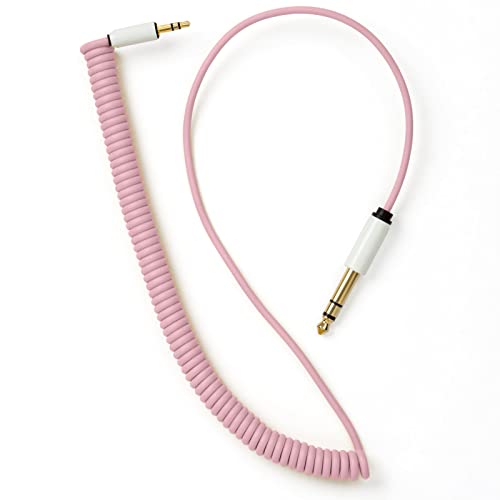 Аудио кабел MyVolts Candycord, Директно от мини-конектор за Директна Голямо гнездо, Огънати от 65 см до 90 см, Зефирно-розов цвят