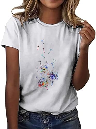 Блуза, Тениска за Жени, Есен-Лято 2023, Модни Дрехи, Къс Ръкав, през Цялата Силует, Памучен Блуза с Графичен Модел за Късна закуска,
