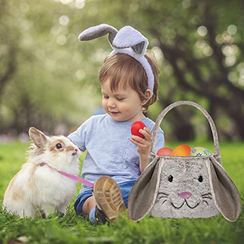 Кошница с Великден заек THOVSMOON за деца, Сладък Великденски чанти-ведерки с Заячьими уши за Лов на Великденски яйца, Великденски
