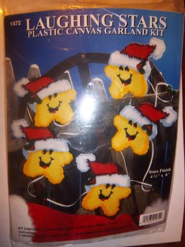 Дизайнерски работа Смеющиеся Звезди с Шапки на Дядо Коледа Набор от Пластмасови чанти платно Гирлянди