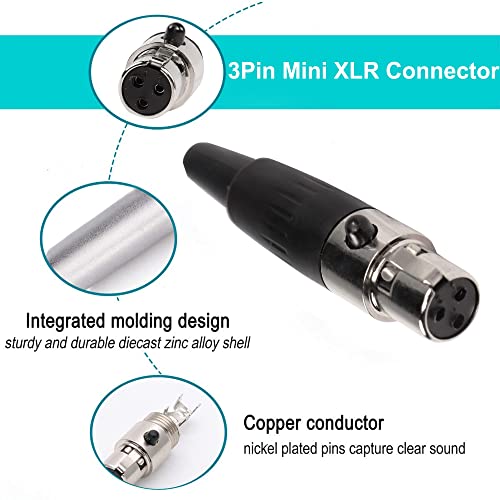 XMSJSIY 3-пинов Mini XLR Адаптер TA4F С клъстер жак За микрофон, аудио жак за микрофон, сменяеми краищата на кабел Mini XLR, аудио жак F-Plug-4 бр. (3-пинов Mini XLR)