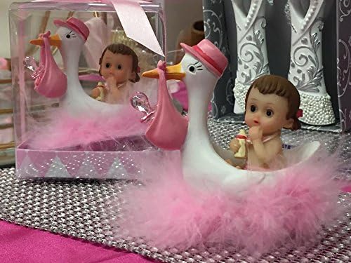 36 Детски душ Розово бебе във формата на щъркел се предлага в кутия