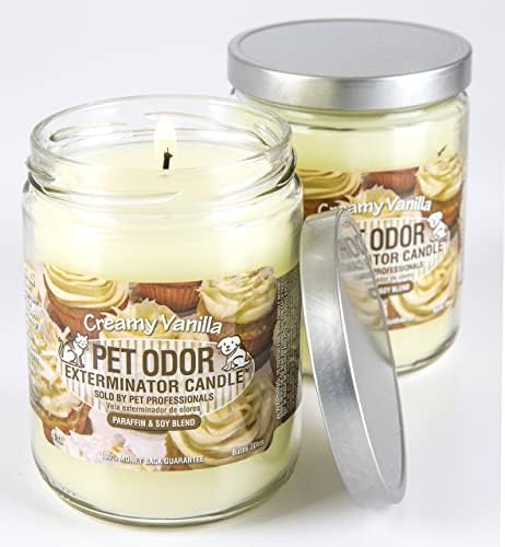 Специална Свещ за премахване на миризмата на продукти за домашни любимци, Кремаво-Ванильная, банката на 13 грама (опаковка от 2
