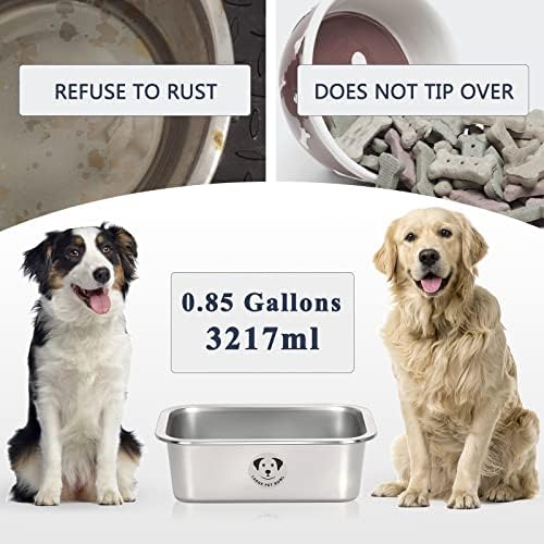 Купички за кучета от неръждаема стомана за по-големи кучета, Метални Купички за храна за кучета, голям капацитет за съхранение 0,85
