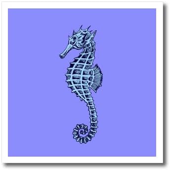 Триизмерна татуировка под формата на сладко морско конче в синьо и сиво - Ютия на теплопередаче (ht_357376_2)