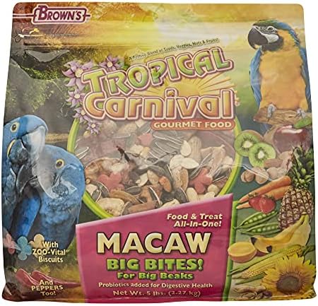 F. M. Brown ' s Tropical Carnival, Деликатесный Храна за ара Big Bites за Големи Клювов, Обогатени с витамини и хранителни вещества