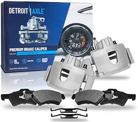 Ос Detroit - Предни Дискови Спирачни Апарати + Керамични Спирачни накладки за смяна на Grand Caravan Town & Country Voyager - Комплект от 4 теми