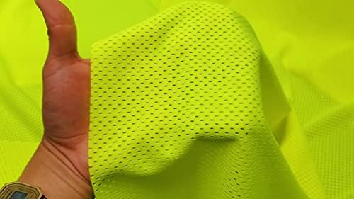Pico Textiles неоново жълта кърпа от плътно трико с мрежа от полиестер Pro Mesh - болт на 20 ярда - Стил на няколко колекции# 52513