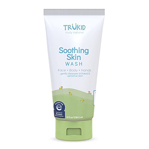 Препарат за измиване на лице и тяло TruKid Soothing Skin Eczema - NEA-използва се при екземи, Успокоява и предпазва от раздразнения, Без ароматизатори, Спира сърбежа, Предпазва ра?