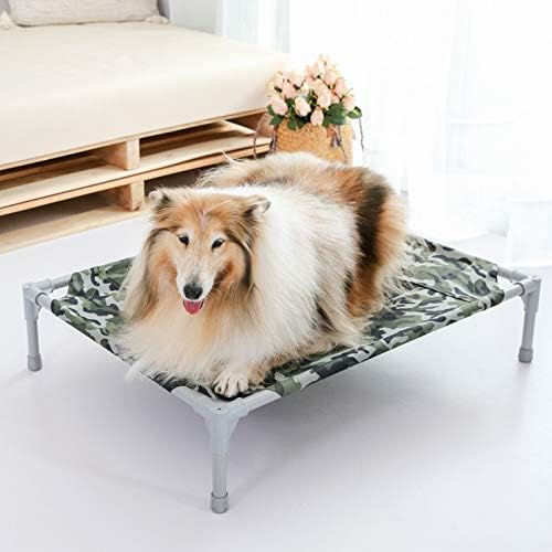 Здрава и Дишаща легло за домашни любимци Yizc от текстилни мрежи за вътрешно и външно използване, Повдигнати легло за кучета С Нескользящими