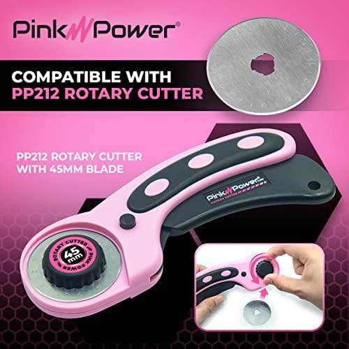 Въртящи се режещи остриета Pink Power 45 мм, подходящи за инструмент за рязане на тъкани PP212 Rotary Cutter Tool - 5 опаковки ротационни