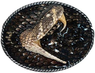 Тока за колан от естествена гърмяща змия Chichester Inc: 1 Овални главата (598-BB115)
