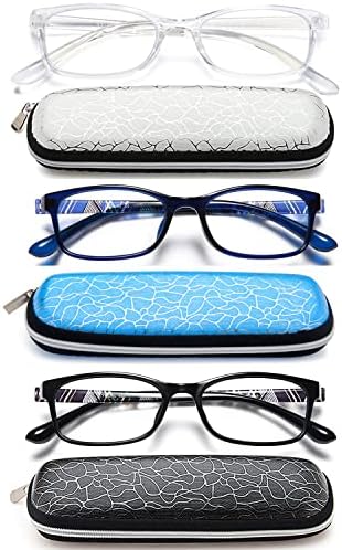 Очила за четене EYEURL за жени-Блокер синя светлина За жените-3 опаковки на Компютърни ридеров с 2,5 кутия пролетта панти За защита от ултравиолетовите лъчи / напрежение