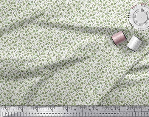 Памучен трикотажная плат Soimoi с флорални принтом, плат за бродерия ширина 58 см
