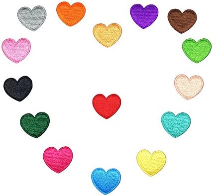 XUNHUI Love Heart Желязна Нашивка За Шиене Бродирана Апликация на Кръпка Етикети За Дрехи Смесени Цвят САМ Аксесоари за Дрехи за 15 бр./компл.