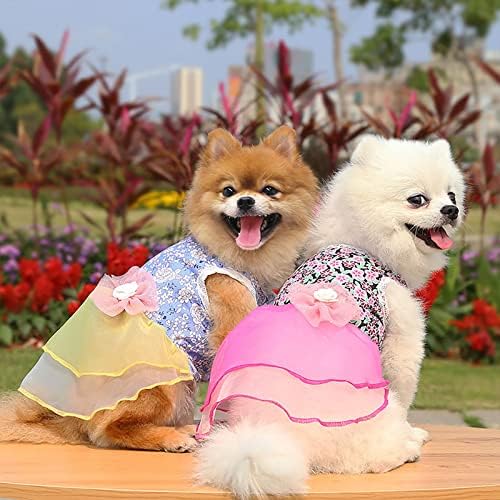 ZITIANY Дрехи за кучета със средни размери, комплект за момичета, Рокли за домашни любимци, Пролетно-летни комплекти за домашни