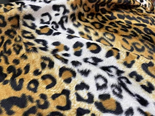 AMORNPHAN 58 Широк Полиестер с изображение на Леопард, Тигър, Леопард, Животински Принт, Кратка Дрямка, Изкуствена кожа, Плат