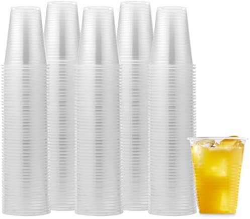 Munfix 500 Pack 7 Унции Прозрачни Пластмасови Чаши, Чаши за Еднократна употреба за Напитки, Пластмасови Чаши за партита, Прозрачни