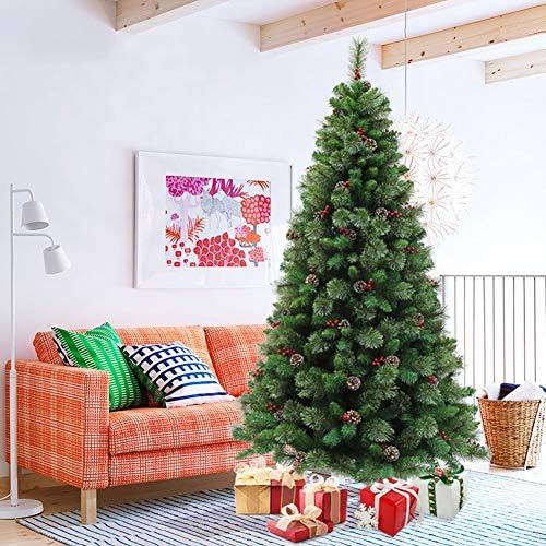 DANADESK 2020 за Усъвършенстване на Изкуствена Коледна елха, Навесная Коледно дърво с Борови шишками, Червени Плодове, Борови игли,