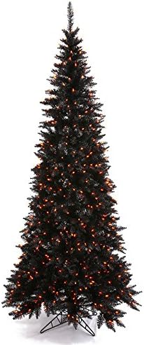 Изкуствена Коледна елха Vickerman 3 'x 25 от Черен Смърч, Фина, Предварително Осветени - Реалистичен Сезонен Декор за дома На закрито - Не изисква грижи Изкуствена Коледна ?