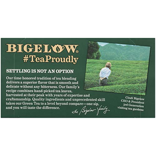 Bigelow Tea Класически Зелен чай с кофеин, 20 порции (пакет от 6), общо 120 чаени пакетчета