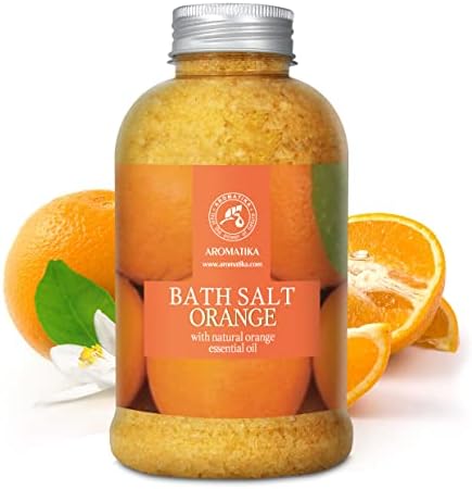 Orange сол за вана с Натурално Етерично масло от Портокал 21,16 Унция - Полезно за красота - Къпане, Грижи за тялото - Уелнес - Спа Вана