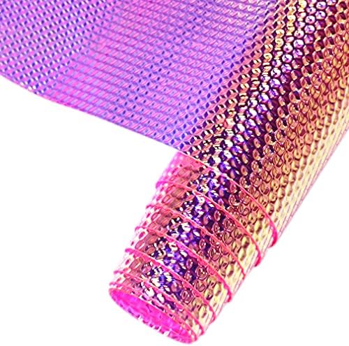 HYANG Diamonds PVC Супер Прозрачен Холографски Винил Розови Листа от Изкуствена Кожа 1 Ролка 12 x 53 (30 cm x 135 см) за извършване