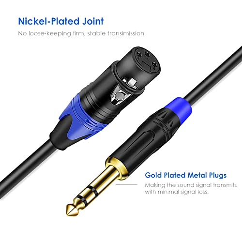 Удобен микрофон, кабел с конектор XLR до 1/4 инча (6,35 мм) TS Mono Jack, които не са симетрични 3-пинов XLR конектор XLR до четвърти инча, микрофон кабел с конектор TS за динамичен м?