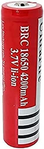 MORBEX Акумулаторна литиево-Йонна Батерия Акумулаторна Батерия 4200mAh 3,7 V Icr Литиеви Акумулаторни Елементи на Акумулаторни Батерии с кнопочным Ключ за фенерче, 2 бр, 2 Ст?