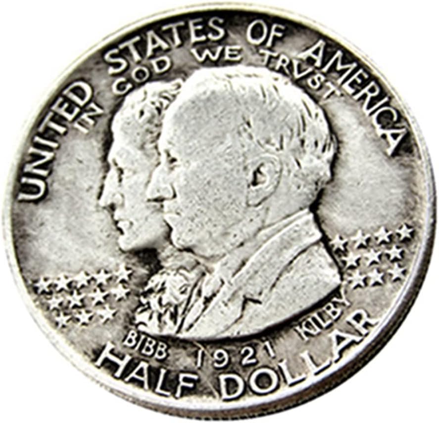 Възпоменателна Монета в Полдоллара САЩ 1921 г. в Чуждестранна Репродукции, сребърно покритие Доставка