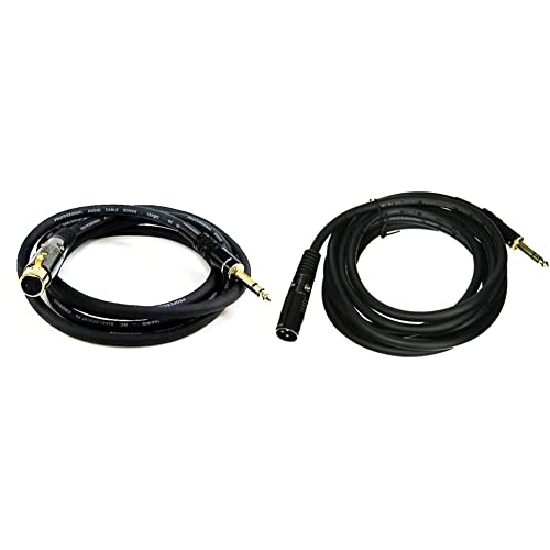 Monoprice 104773 35 Фута кабел Premier Series XLR конектор 1/4 инча TRS конектор 16AWG Черен