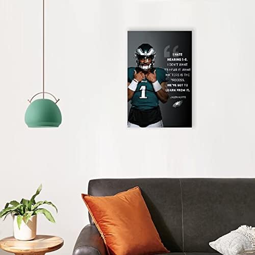 wayzilla Jalen Hurts Класически Плакат на Американския футбол 12x18 инча (30x45 см) Платно, Без рамка Първенство По спортна Мотивационни