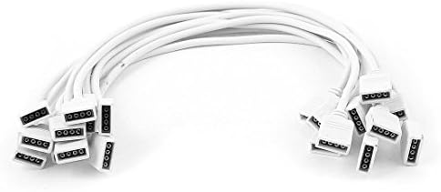 Aexit 10 бр. Компютърни Ленти Led RGB 4 P Конектор за свързване на кабел към Контакт Осветителни Кабели Кабел 30 cm