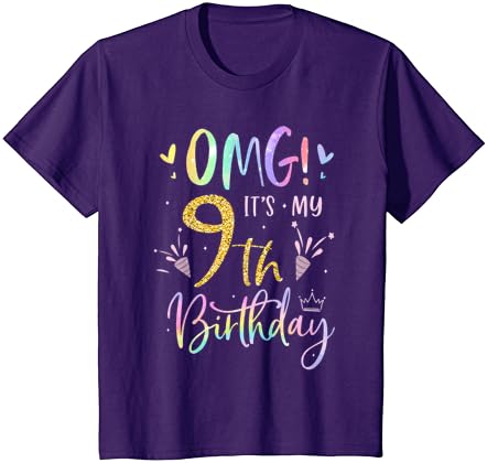Боже, това е Моят 9-ти Рожден Ден, Подаръци За Момичета, Тениска 9-Годишна Давност от Деня на раждането
