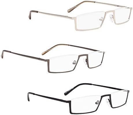 LUR 3 опаковки очила за четене в полукръгла рамка + 3 опаковки на метални очила за четене (само 7 двойки ридеров + 3,50)