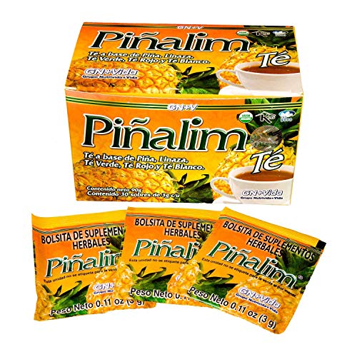 Чай SmileMore Pinalim/Мексиканска версия Te de Pinalim - Ананас, Лен, Зелен чай, Бял чай - 30-Дневен запас