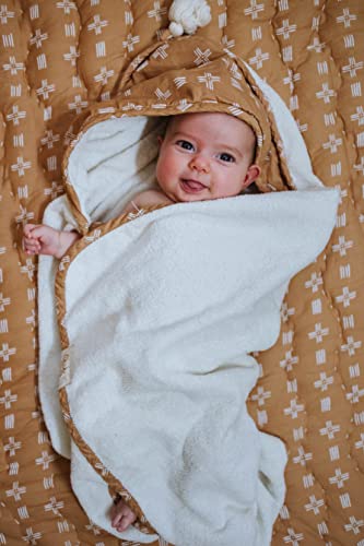 Бебешка кърпа Crane, Бебешка хавлиена Кърпа с качулка за момчета и Момичета, Кремаво-Бежевое, 30 w x 30, в