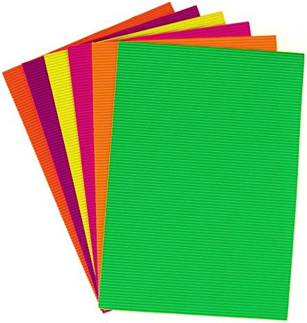 Картонени листове от гофрирана хартия, Разнообразни, 11 см, 6 Опаковки (Неон микс)