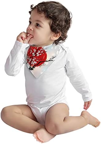 Augenstern Памучни Бебешки Лигавници Цвете Червеното Слънце Япония Детска Кърпа Лигавници За Никнене На Млечни Зъби Хранително-Вкусовата Лигавник