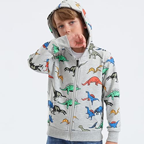 Жилетки-пуловери HZXVic за юноши, Лека Hoody за Деца, Спортна Риза с дълги ръкави във формата на Динозавър за деца от 4-12 Години
