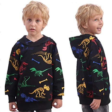 Жилетки-пуловери HZXVic за юноши, Лека Hoody за Деца, Спортна Риза с дълги ръкави във формата на Динозавър за деца от 4-12 Години