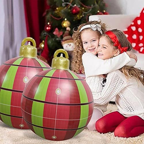 GONEBIN 24-Инчов Открит Коледен Надуваем Балон от PVC, Украсени с Гигантски Коледен Надуваеми Топка, Украшения за Елхи, Коледни