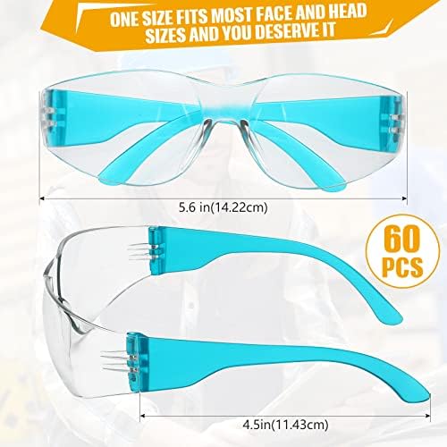 60 Чифта Прозрачни Защитни Очила на Едро, Един Размер, Защитни Очила, Прозрачни Защитни Очила, осигуряване на Защита От прах, Удароустойчив,