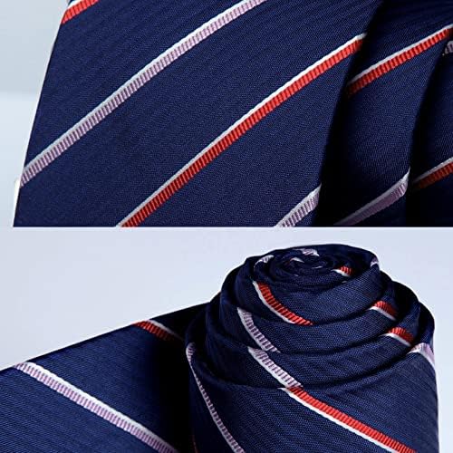 Комплект мъжки Вратовръзки HISDERN Колекция Вратовръзка и Pocket Square Лот 3 бр Официални Бизнес Вратовръзки Подарък Кутия Сватбен
