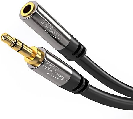 KabelDirekt – 20 фута – Удлинительный кабел за слушалки, конектор 3.5 мм (aux аудио кабел, щепселът тип Мъжки / Женски, почти небьющийся