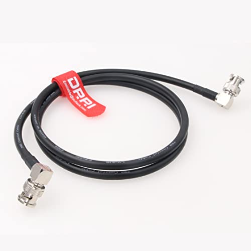 DRRI Canare12G-SDI 4K UHD Правоъгълен Коаксиален кабел BNC-Right-Angle BNC за видео монитор (1 М, червено)