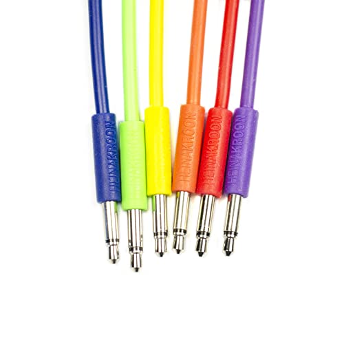 Heinakroon Slimline Многоцветни кабели CV Модулни Конектори кабели Eurorack, 6 бр (11,8 инча)